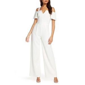NWT Eliza J Cole Shoulder V-Neck Jumpsuit